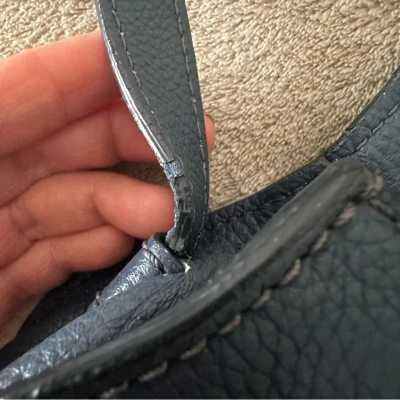 Chloe Leather Mini Marcie Crossbody Navy Blue - Picture 10 of 13